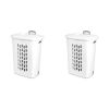 Wheeled Laundry Hamper Plastic, White, Set of 2