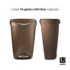 13 gal Brim Plastic Step Soft Close Lid Kitchen Trash Can, Black