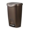 13 gal Brim Plastic Step Soft Close Lid Kitchen Trash Can, Black