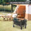 Collapsible Folding Utility Wagon Cart Heavy Duty Foldable Outdoor Garden Camping Cart with Removable Fabric,