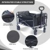 Collapsible Folding Utility Wagon Cart Heavy Duty Foldable Outdoor Garden Camping Cart with Removable Fabric,