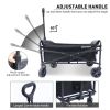 Collapsible Folding Utility Wagon Cart Heavy Duty Foldable Outdoor Garden Camping Cart with Removable Fabric,