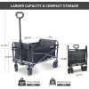 Collapsible Folding Utility Wagon Cart Heavy Duty Foldable Outdoor Garden Camping Cart with Removable Fabric,