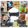 Collapsible Folding Utility Wagon Cart Heavy Duty Foldable Outdoor Garden Camping Cart with Removable Fabric,