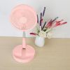 USB Rechargeable Portable Folding Desk Table Fan Quiet Telescopic Standing Floor Fan