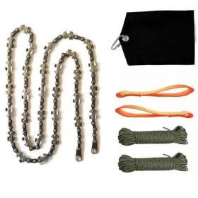 24 inch portable hand chain saw outdoor survival hand saw garden garden hand saw outdoor wire saw (Option: Orange plus 2 ropes)