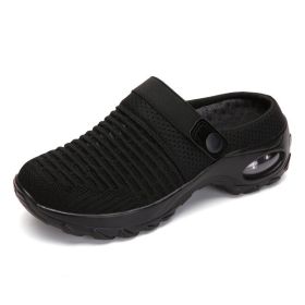 Slip On Breathe Mesh Walking Shoes Sandals (Color: Black, size: 9)