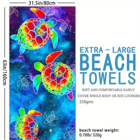 1pc Boho Sandproof Beach Towels, Vacation Beach Accessories, Fast Dry Beach Accessories, For Travel Swim Pool Yoga Camping, Bathroom Accessories (Color: Biger Turtle  63x31.5‚Äù)