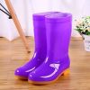 Mid-tube Rain Boots Women Non-slip Rain Boots Waterproof Shoes Overshoes Water Boots Fashion Plus Velvet Warm Women Work Shoesdr
