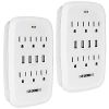 5 Core 6 Outlet Wall Plug Extender with 4 USB Ports (4.8A Total), Multi Plug Adapter Wall Surge Protector 15A Electrical Expander with USB Ports - WMS
