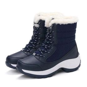 Women Boots Waterproof Winter Shoes Women Snow (Shoe Size: 7.5, Color: Blue)