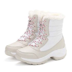 Women Boots Waterproof Winter Shoes Women Snow (Shoe Size: 8.5, Color: White)