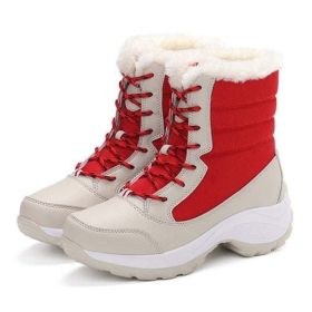 Women Boots Waterproof Winter Shoes Women Snow (Shoe Size: 10, Color: Red)
