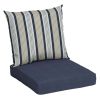45" x 22.75" Navy Stripe Rectangle Outdoor 2-Piece Deep Seat Cushion