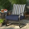 45" x 22.75" Navy Stripe Rectangle Outdoor 2-Piece Deep Seat Cushion