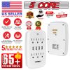 5 Core 6 Outlet Wall Plug Extender with 4 USB Ports (4.8A Total), Multi Plug Adapter Wall Surge Protector 15A Electrical Expander with USB Ports - WMS