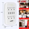 5 Core 6 Outlet Wall Plug Extender with 4 USB Ports (4.8A Total), Multi Plug Adapter Wall Surge Protector 15A Electrical Expander with USB Ports - WMS