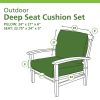 45" x 22.75" Navy Stripe Rectangle Outdoor 2-Piece Deep Seat Cushion