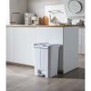 Dual Plastic Trash and Recycle Bin with Slow Close Lid, Black, 11 gal