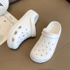 Women's Platform Hollow Out Clogs; Supper Soft Solid Color Lightweight Slippers; Indoor Outdoor Sandals; crocs