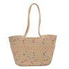 Large Capacity Beach Bag Straw Woven Bag Cotton Thread Woven Shoulder Bag Vegetable Basket