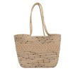 Large Capacity Beach Bag Straw Woven Bag Cotton Thread Woven Shoulder Bag Vegetable Basket