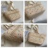 Large Capacity Beach Bag Straw Woven Bag Cotton Thread Woven Shoulder Bag Vegetable Basket